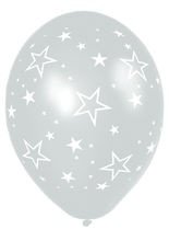 Luftballons Sterne silber 25 St.