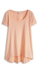 Luftiges Slub-Jersey-Shirt mit Ziernähte