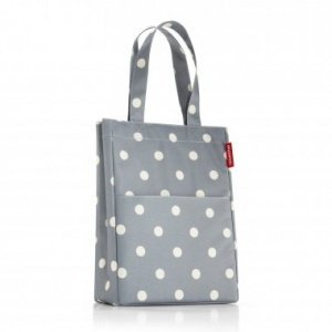 Lunchbag L Iso grey dots