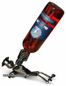 Lustiger Weinflaschenhalter als Koch Sch