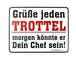 Lustiges Funschild Trottel