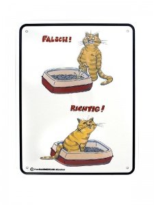 Lustiges Hinweisschild Stehpinkler mit K