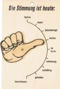 Lustiges Holzschild -Stimmungsbarometer-