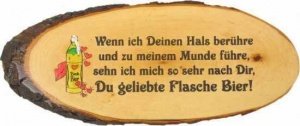 Lustiges Holzschild mit Rinde - Wenn ich