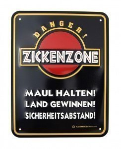 Lustiges Warnschild -Zickenzone-