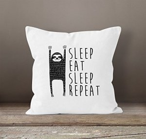 Sleep eat Sleep Repeat Faultier Kissen