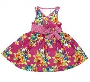 Mädchen Sommer Festtagskleid -Pink Flora