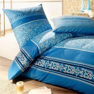 Mako-Satin-BettwÃ¤sche Kate blau, 135 x 