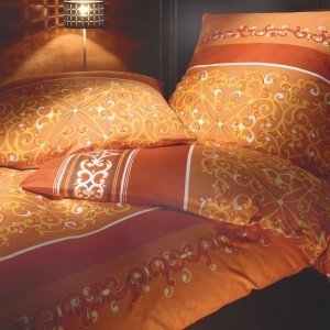Mako-Satin-BettwÃ¤sche Kate orange, 135 