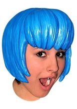 Manga Girl Latexperücke blau