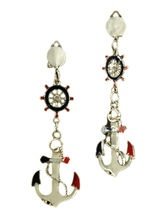 Matrosin Anker-Ohrringe Sailor-Girl silb