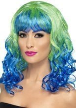 Meerjungfrau Langhaar-Perücke Locken grü