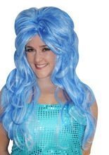 Meerjungfrau Nixe Flitter Perücke lang g