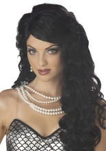 Meerjungfrau Perücke schwarz