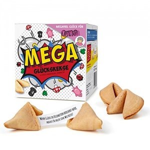 Mega Glückskekse – Megaviel Glück für Oma – 12 einzeln verpackte Kekse mit Sprüchen