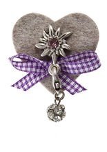 Mei-Schee Trachten Glamour Filz-Herz gra