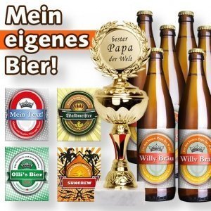 Mein eigenes Bier (6 x 0,5 l) und Pokal 