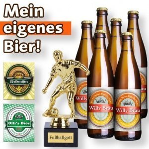 Mein eigenes Bier (6 x 0,5 l) und Pokal 