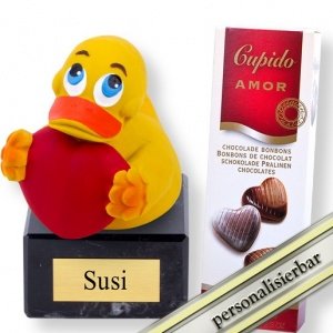 Meine Quietscheente I Love You und Prali