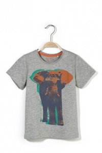 Melange Jersey T-Shirt mit Elefant