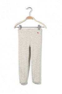 Melange Leggings mit Spitze am Saum