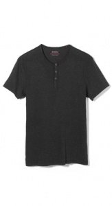 Meliertes Baumwoll Jersey Henley