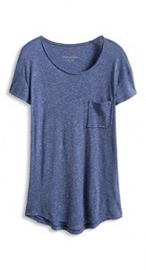 Meliertes T-Shirt + Rollsaum