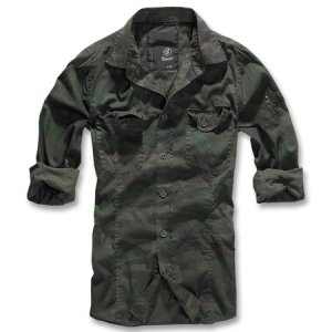 Men Slim Shirt Hemd woodland