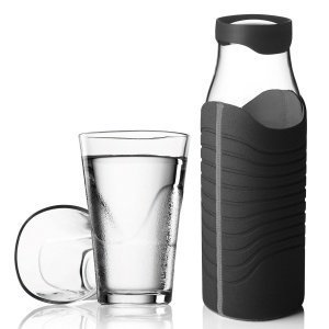 Menu Karaffe 1L mit Hülle schwarz-grau p