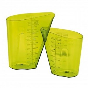 Messbecher 2er-Set Dosis transparent oli