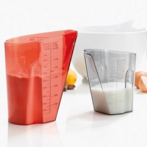 Messbecher 2er-Set Dosis transparent rot