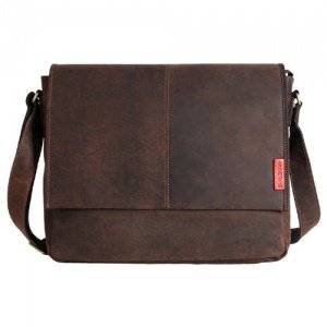 Messenger-Bag / Büchertasche aus geöltem Buffalo Leder 38x29x11 cm von Outback Model: Kalgoorlie, 