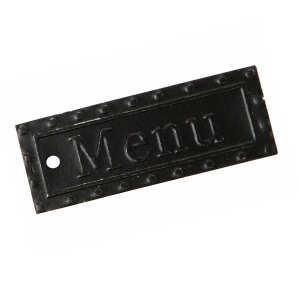 Metallanhänger Menu, schwarz, 6 St.