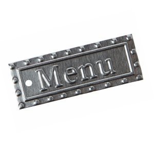 Metallanhänger Menu, silber, 6 St.