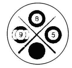 Metallemblem Billard