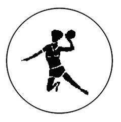 Metallemblem Handballerin