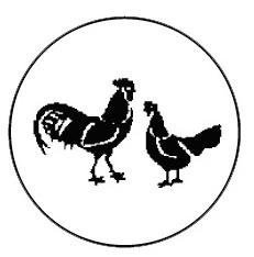 Metallemblem Hühner