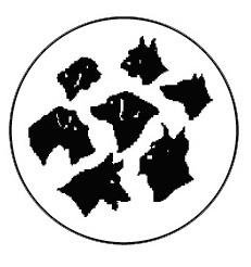 Metallemblem Hundeköpfe