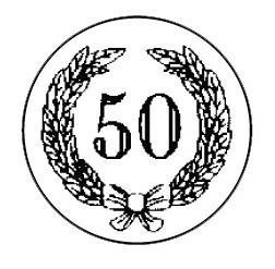 Metallemblem Jubiläum 50