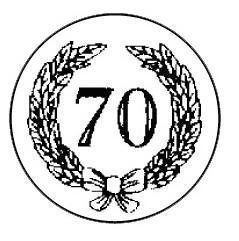 Metallemblem  Jubiläum 70