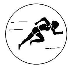 Metallemblem Läuferin