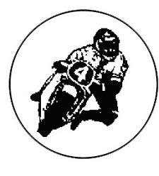 Metallemblem Motorradfahrer