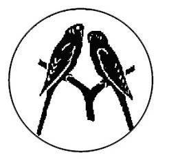 Metallemblem Papageien