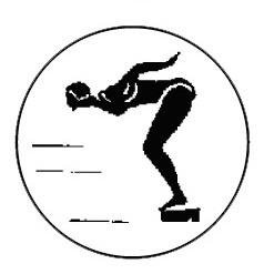 Metallemblem Schwimmen Da.