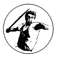 Metallemblem Speerwurf