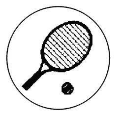 Metallemblem Tennisschläger