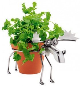 Metallfigur Elch als Blumentopfhalter