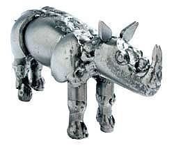 Metallfigur Nashorn