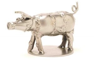 Metallfigur Schwein