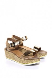 Metallic Riemchen Wedges